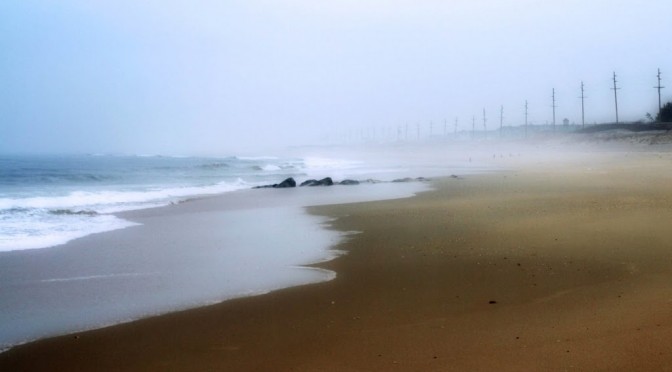 Storm-swept beach